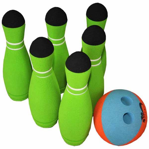 Material deportivo para colegios. set de 6 bolos de foam de alta densidad. dimensiones: altura bolo. 22 cm. / bola de lanzamiento de diam. 10 cm. muy seguros. incluye 1 bola de lanzamiento 